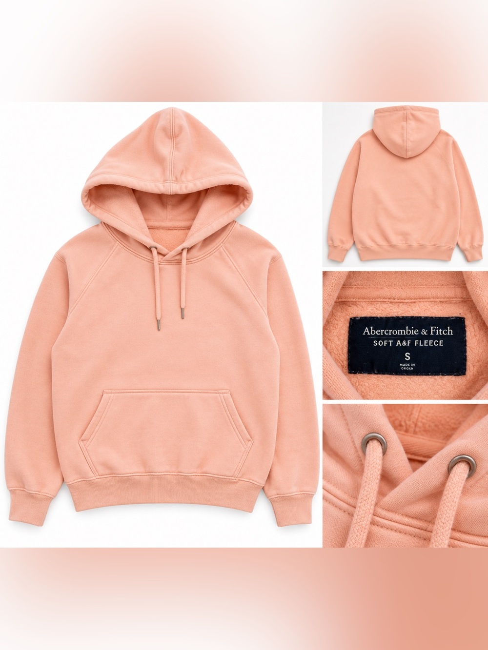 Abercrombie & Fitch Peach Fleece Hooded Sweatshirt